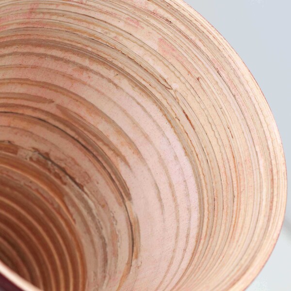Uniquewise Tall 43" Inch Modern Bamboo Narrow Trumpet Floor Vase Red Metallic Finish - QI003889.RD