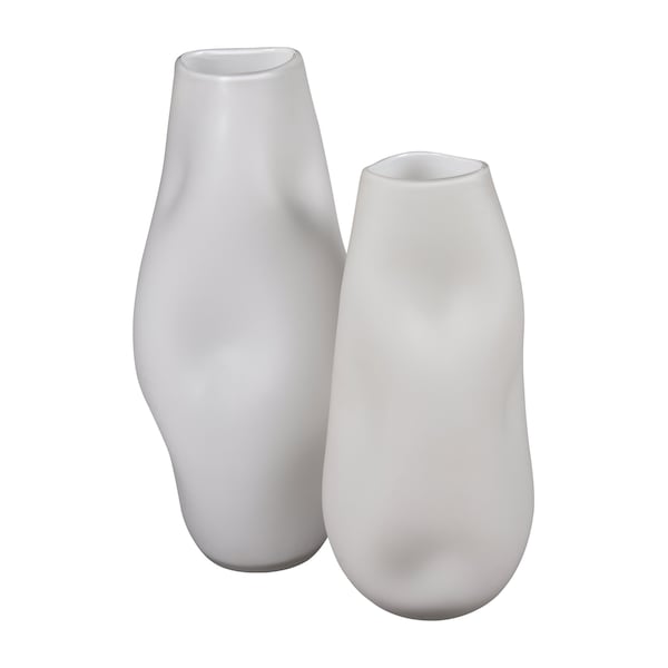 Elk Signature Dent Vase - Small White - H0047-10986