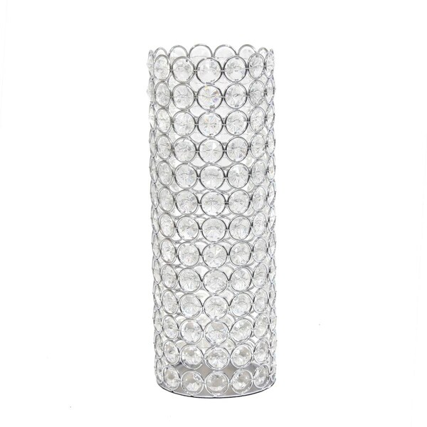 Stockage Supreme 11.25 in. Elipse Crystal Decorative Vase, Chrome - ST2519822