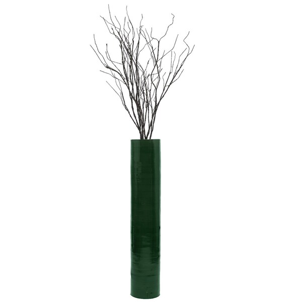 Uniquewise Tall Decorative Contemporary Bamboo Display Floor Vase Cylinder Shape, 30 Inch Green - QI004157.GN