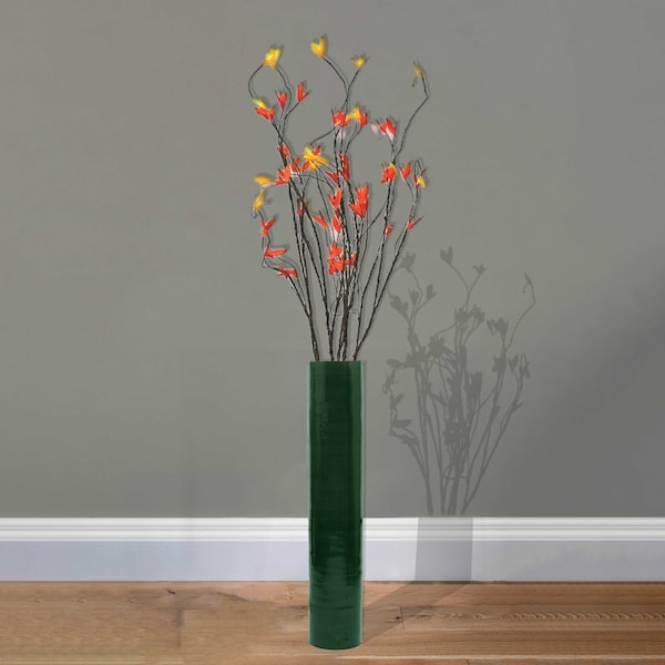 Uniquewise Tall Decorative Contemporary Bamboo Display Floor Vase Cylinder Shape, 30 Inch Green - QI004157.GN