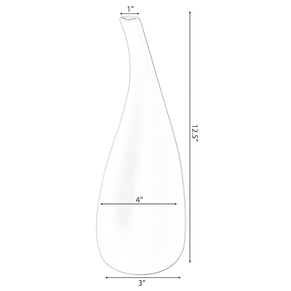 Uniquewise White Contemporary Unique Teardrop Shaped Ceramic Table Vase Flower Holder, 12.5 Inch - QI004367.L