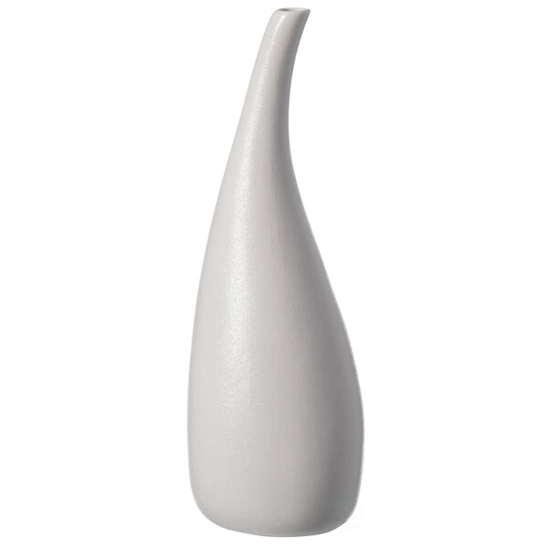 Uniquewise White Contemporary Unique Teardrop Shaped Ceramic Table Vase Flower Holder, 12.5 Inch - QI004367.L
