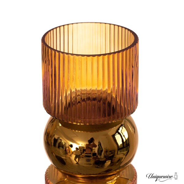 Uniquewise Set of 2 Decorative Orange Tall Glass Vase - Modern Minimalist Decor for Parties, and Special - QI004735.OR.2