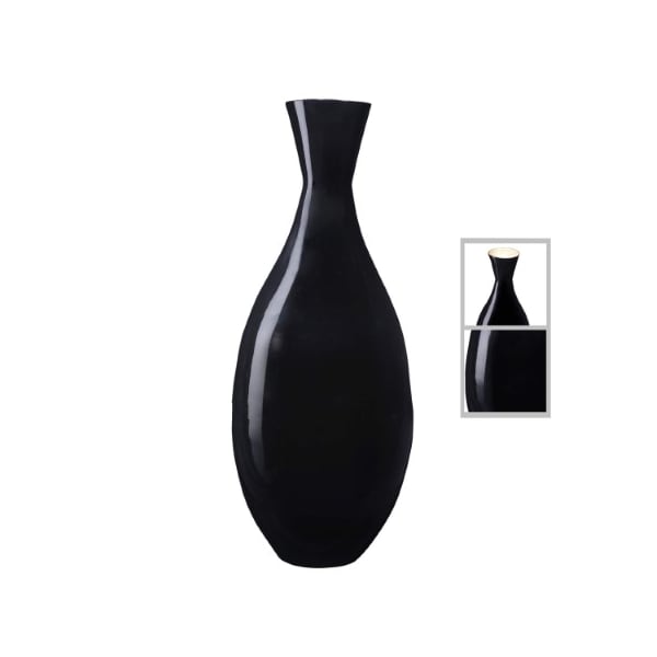 Hastings Home Hastings Home Handcrafted 24 inch Tall Decorative Tear Drop Floor Bamboo Vase for Plants (Black) - 198620LAZ