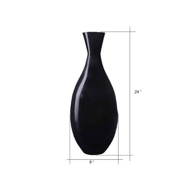 Hastings Home Hastings Home Handcrafted 24 inch Tall Decorative Tear Drop Floor Bamboo Vase for Plants (Black) - 198620LAZ
