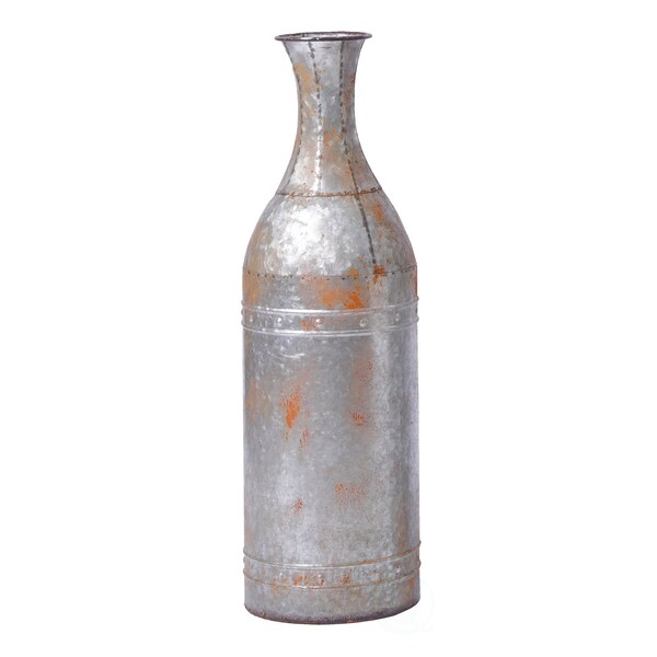 Vintiquewise 25 Rustic Farmhouse Style Galvanized Metal Floor Vase Decoration, Small - QI003484.S