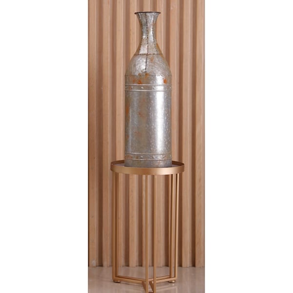 Vintiquewise 25 Rustic Farmhouse Style Galvanized Metal Floor Vase Decoration, Small - QI003484.S