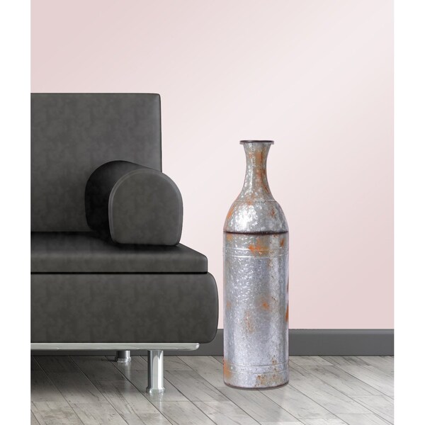Vintiquewise 25 Rustic Farmhouse Style Galvanized Metal Floor Vase Decoration, Small - QI003484.S