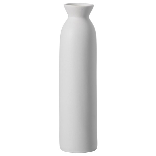 Uniquewise Contemporary White Cylinder Shaped Ceramic Table Flower Vase Holder, 12 Inch - QI004364.L