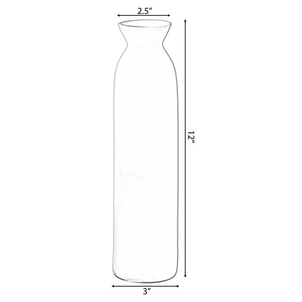 Uniquewise Contemporary White Cylinder Shaped Ceramic Table Flower Vase Holder, 12 Inch - QI004364.L