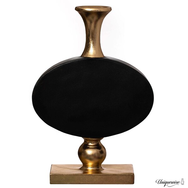 Uniquewise 32 Inch Vintage Gold and Black Fiberglass Tall Floor Vase - Enhances Home Decor with - QI004679.S