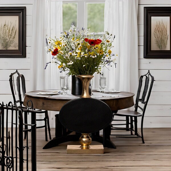 Uniquewise 32 Inch Vintage Gold and Black Fiberglass Tall Floor Vase - Enhances Home Decor with - QI004679.S