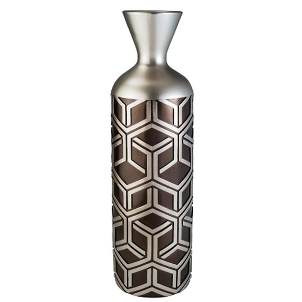 Manmade 6.25 in. x 22 in. Chestnut Bamboo Weave Vase Decor - Brown - MA3121774