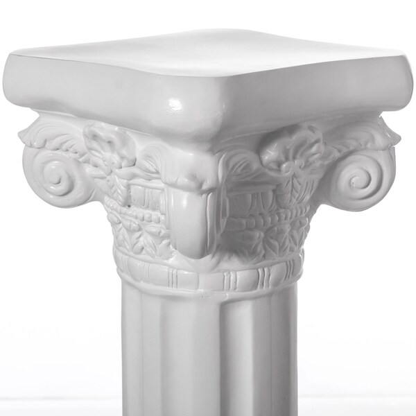 Uniquewise Fiberglass White Plinth Roman Column Ionic Piller Pedestal Vase Stand - Photography Props - 27 Inch - QI004124-27