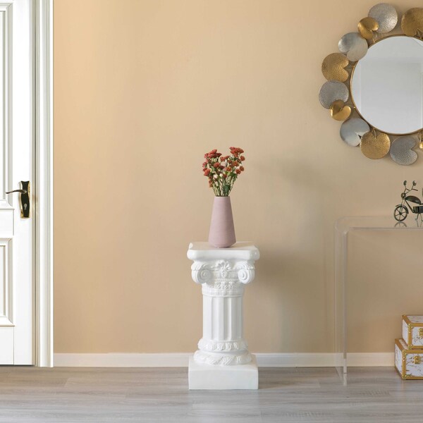 Uniquewise Fiberglass White Plinth Roman Column Ionic Piller Pedestal Vase Stand - Photography Props - 27 Inch - QI004124-27