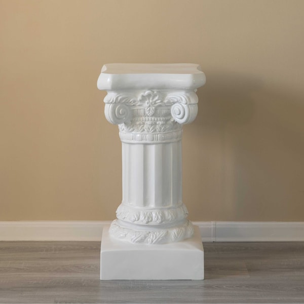 Uniquewise Fiberglass White Plinth Roman Column Ionic Piller Pedestal Vase Stand - Photography Props - 27 Inch - QI004124-27
