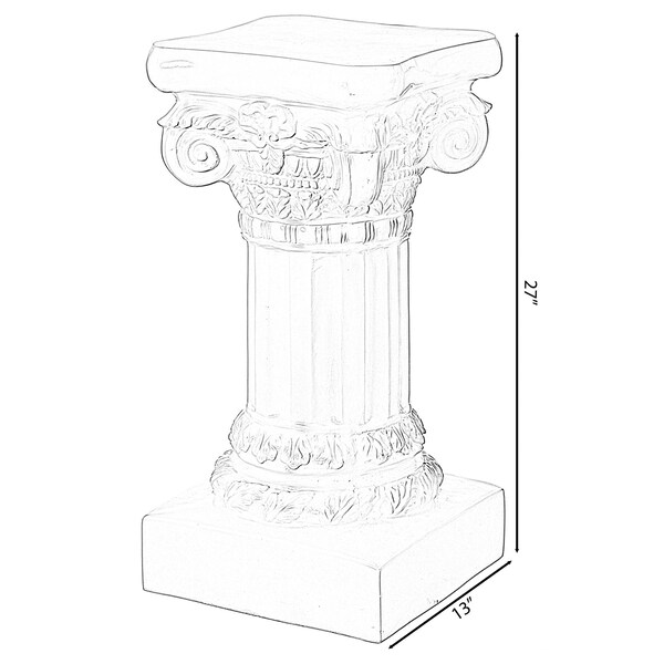 Uniquewise Fiberglass White Plinth Roman Column Ionic Piller Pedestal Vase Stand - Photography Props - 27 Inch - QI004124-27