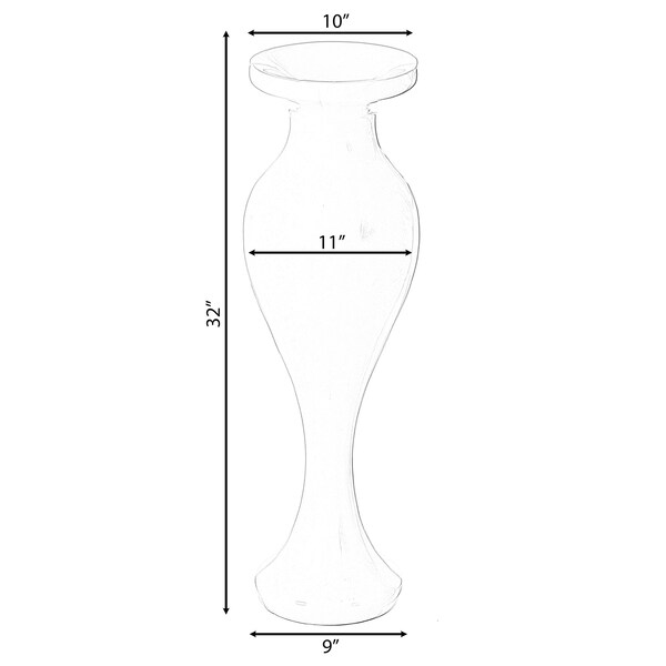 Uniquewise Large White Trumpet Design Modern Flower Floor Vase, for Living, Entryway or Dining, 32 Inch - QI004196