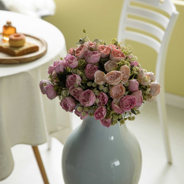 Uniquewise Large White Trumpet Design Modern Flower Floor Vase, for Living, Entryway or Dining, 32 Inch - QI004196