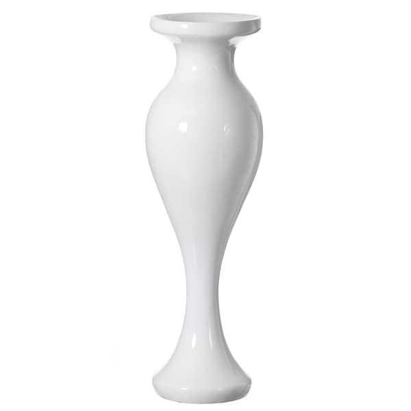Uniquewise Large White Trumpet Design Modern Flower Floor Vase, for Living, Entryway or Dining, 32 Inch - QI004196