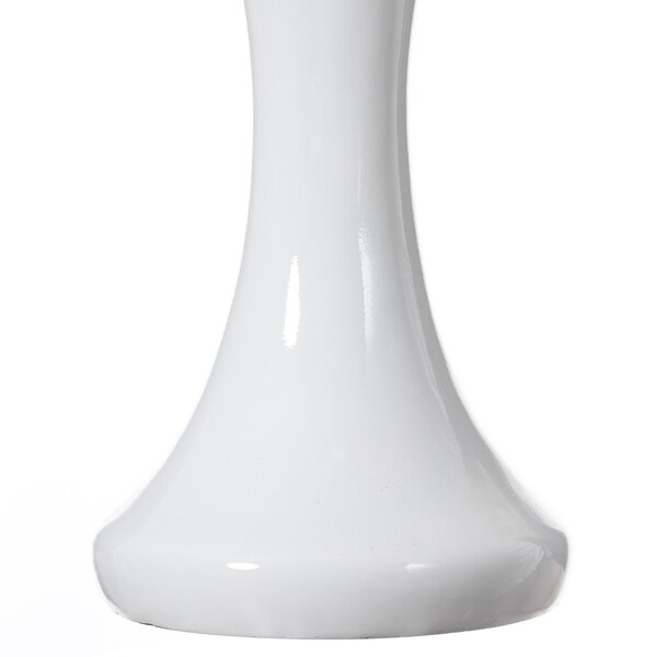 Uniquewise Large White Trumpet Design Modern Flower Floor Vase, for Living, Entryway or Dining, 32 Inch - QI004196