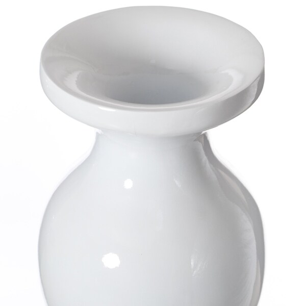 Uniquewise Large White Trumpet Design Modern Flower Floor Vase, for Living, Entryway or Dining, 32 Inch - QI004196