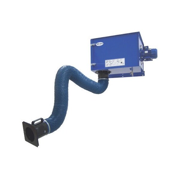 Lev-Co 700-1400 CFM filter unit c/w self-cleaning mech. (SCF), 10' extractor arm & wall brackets - WF-SCF-3000-115