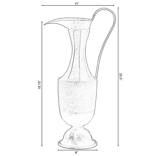 Uniquewise Antique Style 1 Handle Metal Jug Floor Vase for Entryway, Living Room or Dining Room, Small - QI004441.S