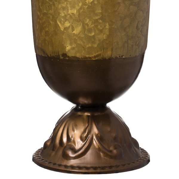 Uniquewise Antique Style 1 Handle Metal Jug Floor Vase for Entryway, Living Room or Dining Room, Small - QI004441.S