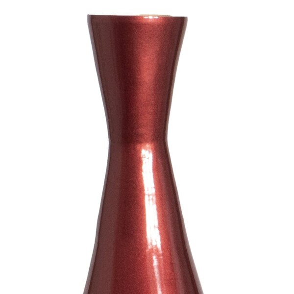 Uniquewise Tall 33" Inch Modern Bamboo Narrow Trumpet Floor Vase, Red Small - QI003889.RD.S