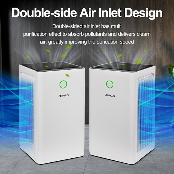Elexnux 2152 sq. ft. H13 HEPA True Personal Console Air Purifier in Whites, 99.97% Cleaner, 235 CFM - IR-KXY550H