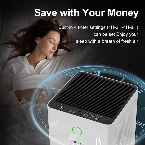 Elexnux 2152 sq. ft. H13 HEPA True Personal Console Air Purifier in Whites, 99.97% Cleaner, 235 CFM - IR-KXY550H