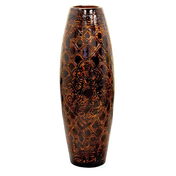 Uniquewise Antique Style Brown Floor Vase, 36 Inch Tall - QI003301L