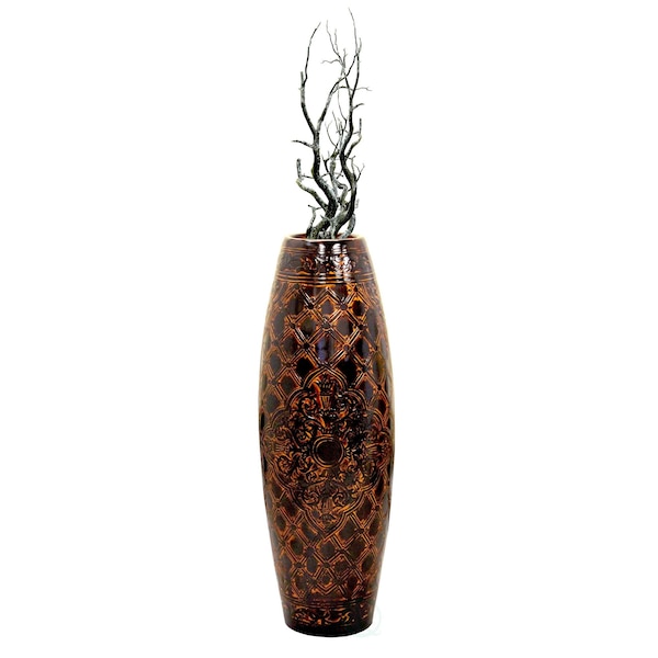 Uniquewise Antique Style Brown Floor Vase, 36 Inch Tall - QI003301L