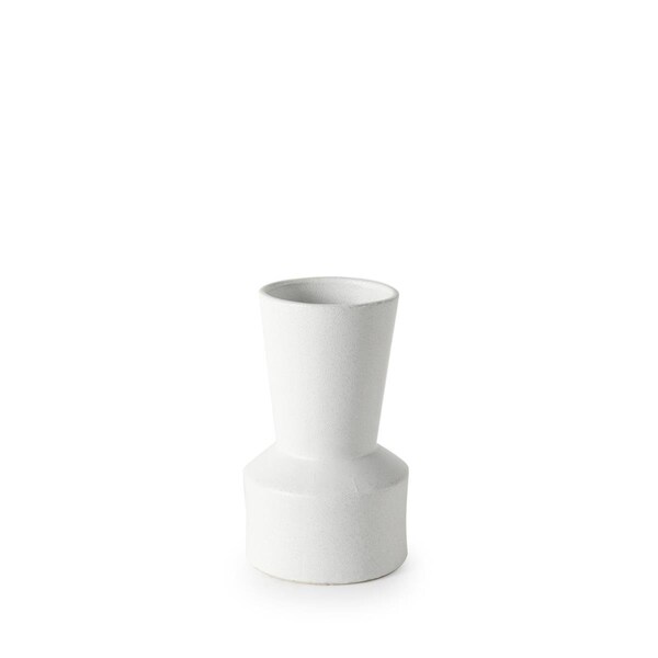 Homeroots 9 in. White Contempo Deco Ceramic Vase - 397592