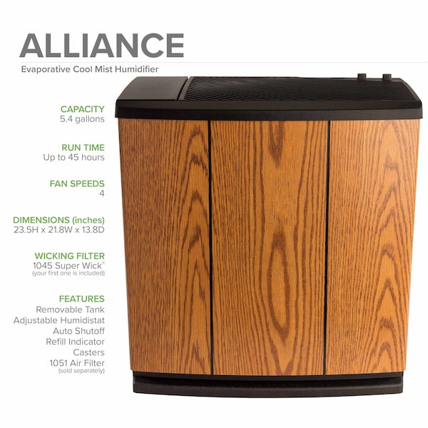 Aircare Portable Humidifier, 5.4 gal, 3,700 sq. ft., Console - H12 300HB