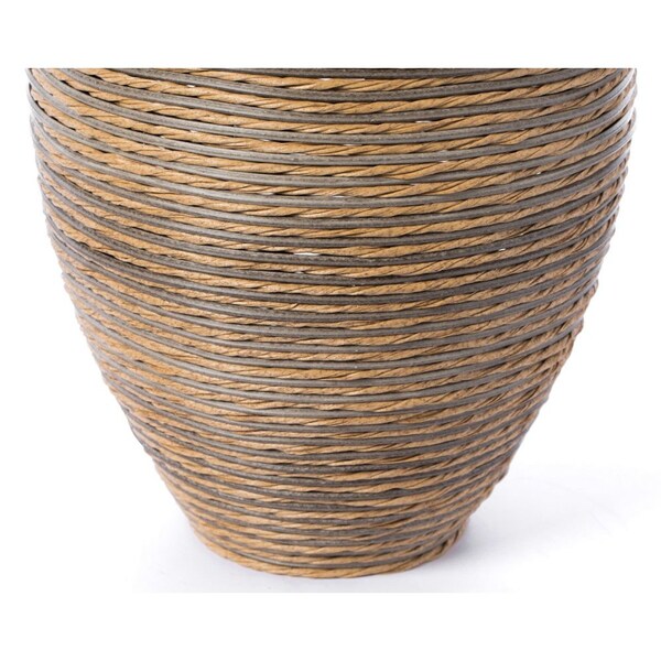 Uniquewise Set of 2 38-inch Tall Artificial Rattan Floor Vase in Elegant Beige - Statement Piece for - QI003823.2