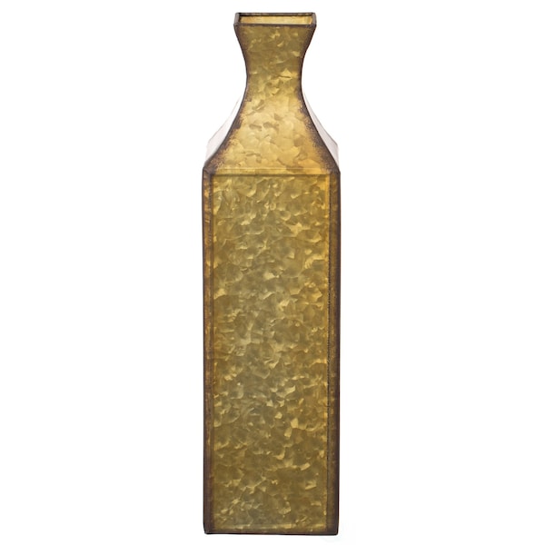 Uniquewise Antique Style Metal Bottle Shape Gold Floor Vase for Entryway, Living Room or Dining Room, Medium - QI004442.M