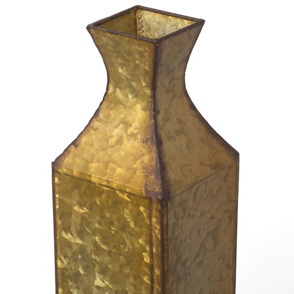 Uniquewise Antique Style Metal Bottle Shape Gold Floor Vase for Entryway, Living Room or Dining Room, Medium - QI004442.M