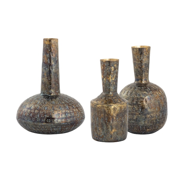 Elk Home Fowler Vase Patinated Brass, 3PK - S0807-9776/S3