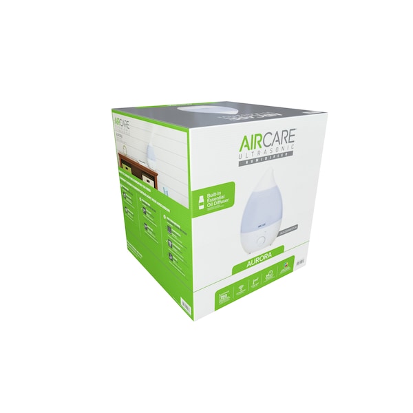 Aircare Portable Humidifier, Portable, 1 gal, 750 sq. ft., Portable, White - AUV20AWHT