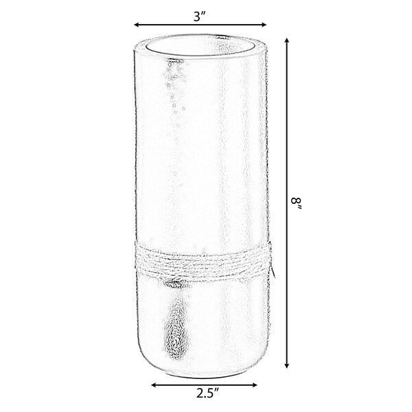 Uniquewise Decorative Modern Ceramic Cylinder Shape Table Vase Flower Holder with Rope, Black 8 Inch - QI004362.S.BK