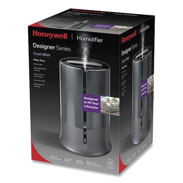 Honeywell Filter Free Ultrasonic Cool Mist Humidifier, 1.25 gal, 8.8 x 8.8 x 13.2, Black - HUL430B