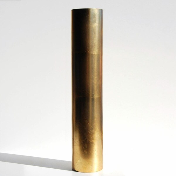 Standalone 20 in. GILT Gilded Glass Cylinder Vase, Gold - ST1884258