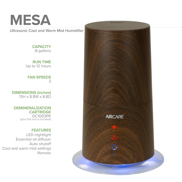 Aircare Portable Humidifier, 750 sq. ft., Walnut - MU320DWAL