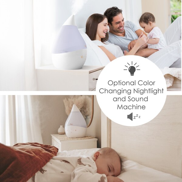 Crane Usa 4-in-1 Top Fill Humidifier with Sound Machine, White - EE-5306W