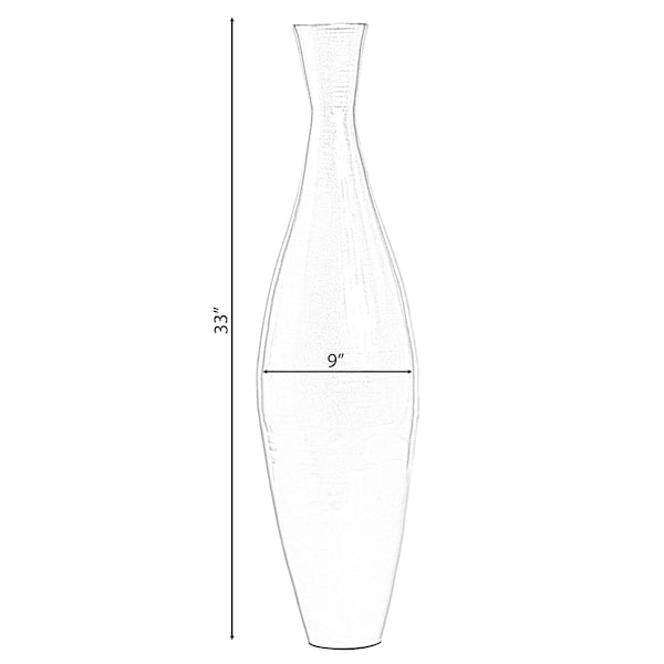 Uniquewise Tall 33" Inch Modern Bamboo Narrow Trumpet Floor Vase, Gold Small - QI003889.GD.S