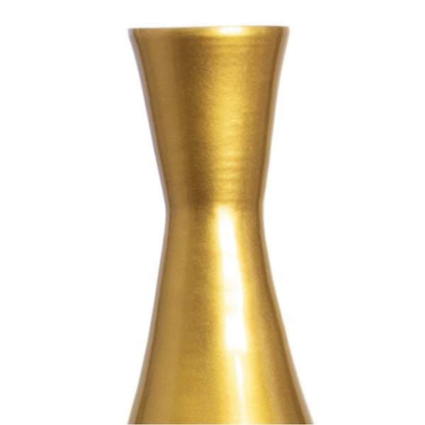 Uniquewise Tall 33" Inch Modern Bamboo Narrow Trumpet Floor Vase, Gold Small - QI003889.GD.S