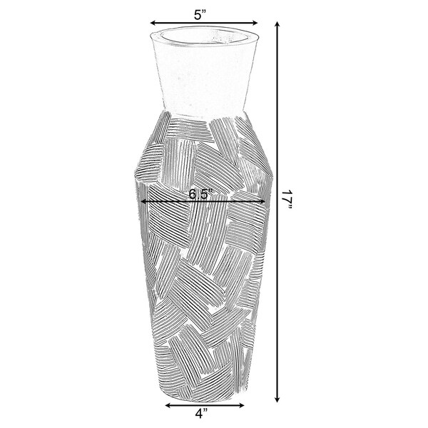 Uniquewise Trumpet Classic Style Straight Designed Table Vase for Entryway Dining or Living Room, Ceramic Black - QI004037